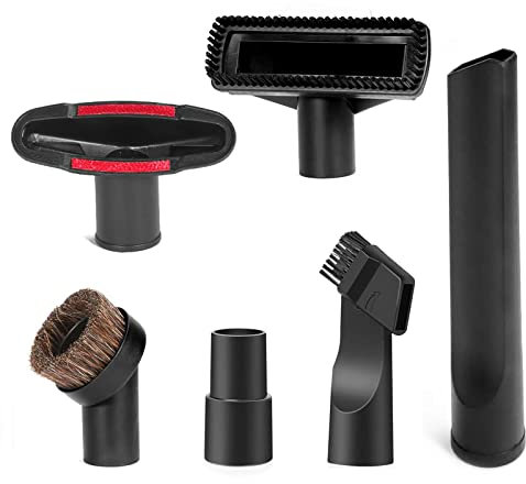Vacuum Cleaner Accessories 6pcs Set, 32-35mm Caliber Henry Shark Hoover Attachments Parts Cleaning Kit Universal Vacuum Hose Adapters Horse Hair Brush Head Nozzle Crevice Tool for Sofa Bed Carpet