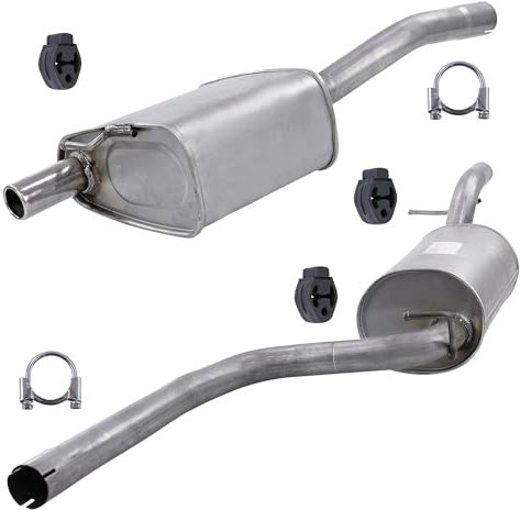 ATEC Germany Set di silenziatori di scarico 1x Silenziatore centrale, 1x Silenziatore posteriore, con materiale di montaggio Compatibile con FORD FOCUS Mk1 (DAW, DBW)