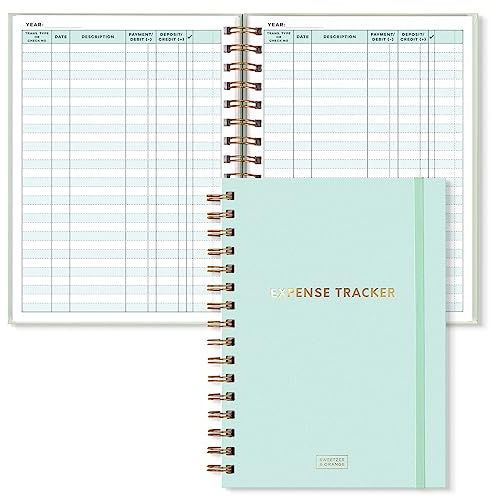 SWEETZER & ORANGE S&O Budget Tracker Notebook - Spending Schedule Notepad to Stay Organized - Savings Journal - Finance Planner - Expense Diary & Money Book - 160 Pages, 6.4” x 8.4”