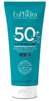 Latte Solare Dermopediatrico SPF 50+ Euphidra protezione Molto Alta pediatrico
