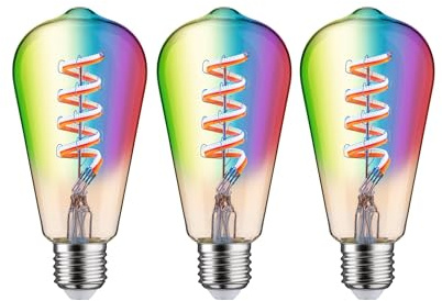 Paulmann 29164 Filament 230V Smart Home Zigbee LED Kolben ST64 E27 3x470lm 3x6,3W RGBW+ dimmbar Gold Leuchtmittel