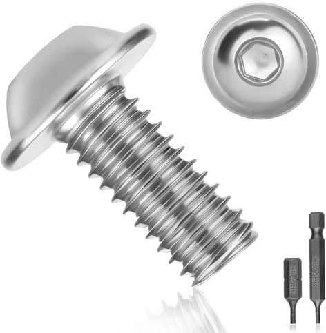25 Stück Linsenkopfschrauben M5*12 edelstahlschrauben A2 V2A Flachkopfschrauben ISO 7380 Linsenkopfschraube Rostfrei schrauben Gewindeschrauben Vollgewinde mit Flansch, Innensechsrund und Hex Key