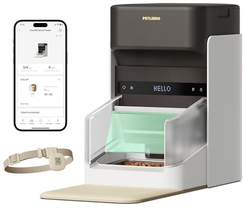 PETLIBRO Distributore RFID per Gatti, 5G Wi-Fi, Mangiatoia Automatica per Animali Domestici Con Sensore Collar e App, 1-10