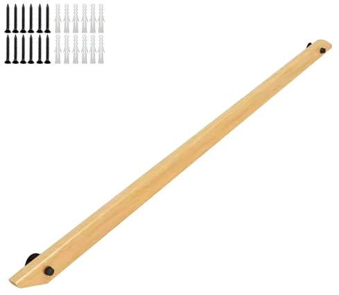 Handlauf aus Holz, 30–450cm Länge, an der Wand montiertes Treppengeländer, Handlauf für Innentreppen, Treppenstufen, Haltegriff für Treppen aus Naturholz Geländer auf dem Dachboden Hauses Stützstangen