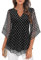 ACDAY Business Tops for Women Blouses for Women 3/4 Dressy Tops for Women Bell Sheer Sleeve Swing Top Summer Blouses Formal Tops for Women Elegant Evening Tops for Women Casual Date Night Ladies Tops