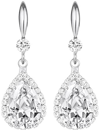 Linawe Silber Tropfen Ohrringe Hängend Damen, Modeschmuck Kristall Ohrhänger, Diamant Moissanite Ohrring