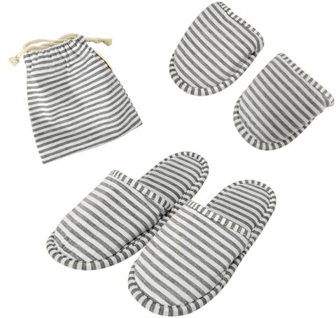 EQLEF Hotelslipper Faltbare Hausschuhe rutschfeste Bathroom Hausschuhes Waschbare Spa-Hausschuhe Tragbare Hausschuhes (Grau, EU Schuhgrößensystem, Erwachsene, Damen, Numerisch (von/bis), M, 36, 38)