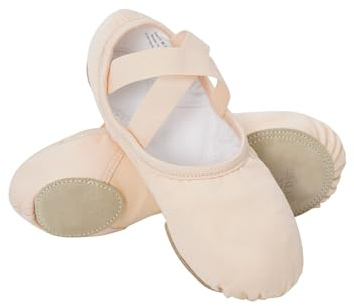 Dayrose Girls Ballet Shoes, Fabric Ballet Shoes Girls for Little Kid (Size 11.5) Light Pink