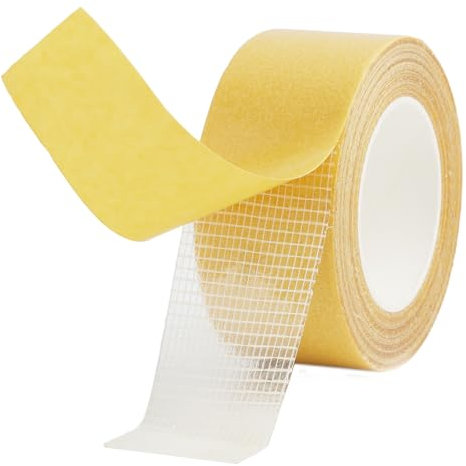 Heavy Duty Double Sided Fabric Tape, 1 Inch X 33FT Hem Tape for Curtains, Without Sewing Ironing, Clothes, and Carpets - No Sew Adhesive Tape for Hemming, and Crafts - Strong and Easy to Use