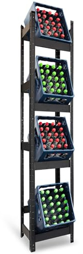 KARAT Drinks Crate Rack for 4 Crates - 200 x 40 x 30 cm - Drinks Shelf, Box Shelf for Drink Crates, Bottle Rack, Box Stand - Shelf for Drinks Crates (Osaka)