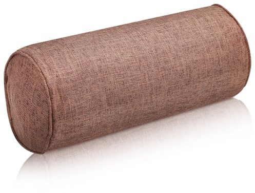 SUPVOX Almohada de Yoga Cilíndrica 15x40cm - Cojín Lumbar de Alta Densidad para Soporte y Relajación - Almohada Cervical para Ejercicios en Casa y Gimnasio - Color Marrón