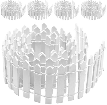 POPETPOP 5 Piezas de Mini Vallas Decorativas de Madera para Micropaisaje y Manualidades Accesorios de Jardín en Miniatura para Decoración de Exteriores Casas de Muñecas y Bordes