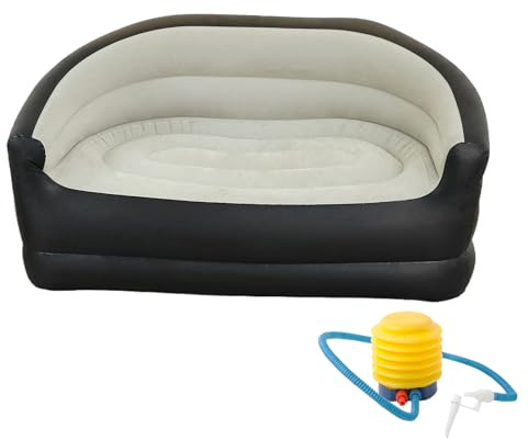 Inflatable Blow Up Sofa: Inflatable Chair Couch, Blow Up Bed Double, Heavy Duty Vinyl Folding Lounger Air Bed For Indoor Outdoor Living Room Camping Travel
