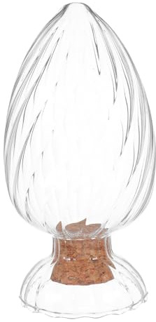 Hoement Tarro de Cristal Transparente para Cerillas Tapa de Corcho, Diseño Helicoidal Fácil de Limpiar y Almacenar, Adecuado para Chimenea y Decoración del Hogar