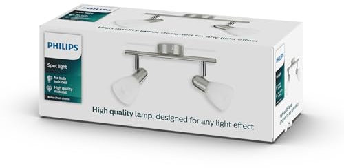 Philips LED Burlap Lampada Faretti 2 Luci Orientabili, Nickel