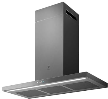 Elica Cappa aspirante sottile 90 cm in acciaio inox per ventilazione canalizzata/ricircolo