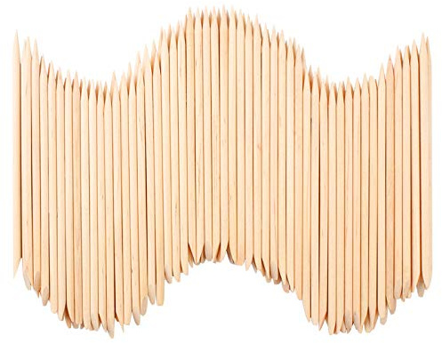 300 PCS Wooden Orange Sticks Nail Cuticle Sticks Double Sided Multifunctional Manicure Wood Sticks for Pusher Remover Manicure Art Pedicure 4.5In