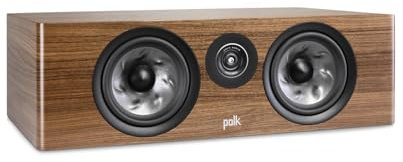 Polk Audio Reserve Series R400 Large Center Channel Loudspeaker, 1 Pinnacle Ring Tweeter & Dual 6.5” Turbine Cone Woofers, Hi-Res Certified, Dolby Atmos & IMAX Enhanced, Wall Mountable, Walnut Brown