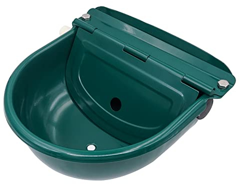 MasXirch Abbeveratoio in Acciaio Inox con Valvola a Galleggiante e Tappo di Scarico, Distributore Automatico di Acqua per Cani Verde Ciotola per Bovini, Suini, Pecore, Cani