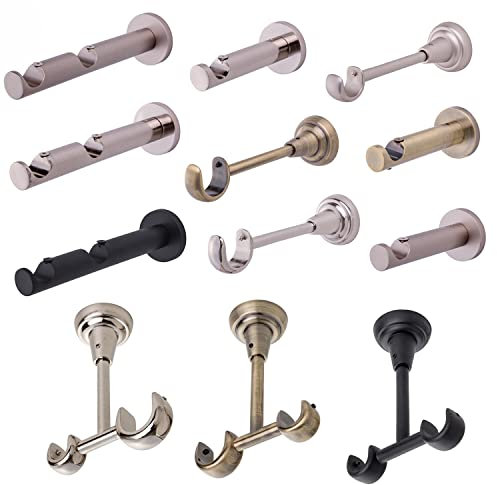 MDEKOR Deckenträger 2-läufig Schwarz Matt Deckenhalter mit Metallmontageplatte für Gardinenstange 19 mm Abstand kürzbar