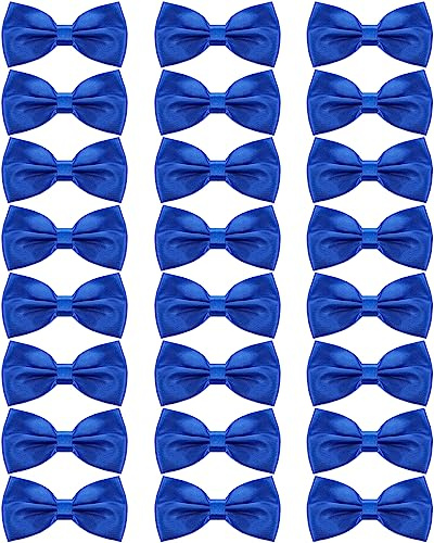 Geyoga 24 Pieces Men's Bow Ties Formal Satin Solid with Adjustable Neck Band Bow Ties for Men (Royal Blue) (Royal Blue)
