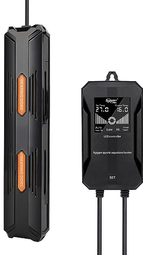 hygger Aquarium Heater, 100W Fish Tank Heater with Intelligent LCD Digital Display Thermostat Controller, for 100-200L Freshwater Saltwater Tank