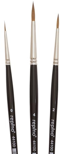 repino penselset, rödmardborste, konstnärspensel, penselstorlek 0, 2 och 4