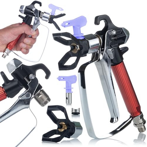 Rosfix UltraSpray RedJet RJ1 – Farbspritzpistole mit 1/4 Anschluss & Düse 517 | Kompatibel mit GRACO, WAGNER, TITAN, ROSFIX u.v.m. | Für Airless-Farbspritzgeräte