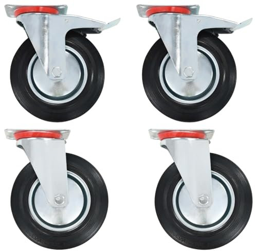 LAPOOH Lenkrollen 4 STK. 200 mm, Transportrollen, Rollen Werkbank, Lenkrollen Für Möbel, Möbelrollen, Strandkorbrollen, Rollen Für Schirmständer,