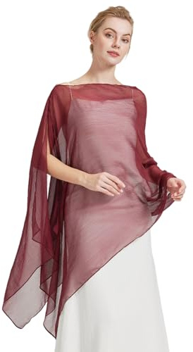 BEAUTELICATE Cape Boléro Transparente En Crêpe Châle Étole Chic Léger Texture De Femme Mariée Demoiselle d'honneur Mariage Invité Soirée Cérémonie D’été