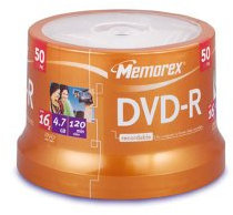 DVD-R 16 x 4,7 GB Logo-Rohlinge in Kuchenbox (50 pro Packung)