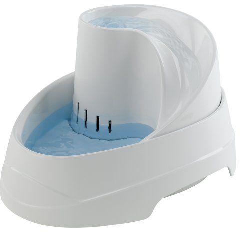 Ferplast Fuente automática para Gatos y Perros Vega, dispensador de 2 litros de Agua para Animales, Incluye Filtro de carbón Activo, 23 x 30 x h 16 cm Blanco