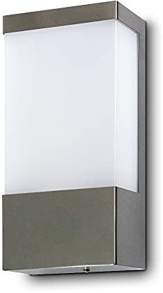 Kwazar - Außenlampe Wand Außenwandleuchten Deckenlampe - Wandleuchte Deckenleuchte Aussen Fassadenleuchte - Strahler Außen max. 60W, E27, IP44 - COSMO, Silber