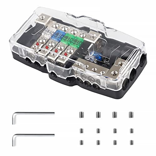EFUTURETIME Blocco di fusibile per auto con indicatore LED rosso, mini cassetta di sicurezza ANL, 30 A, 60 A, per auto, barca, furgone, camion