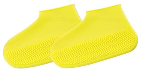Boolavard Couvre-chaussures imperméables en silicone, couvre-chaussures réutilisables améliorés, bottes de pluie résistantes, protection antidérapante et lavable pour femmes et hommes (XL, Jaune)