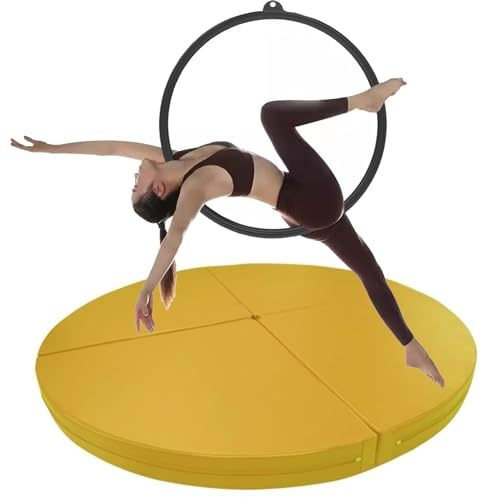 Thick Crash Mat for Pole Dancing & Aerial Hoop, Safety Round Pole Dance Foam Mat, Foldable Stripper Pole Crash Pad for Dance Studios/ Bars/ Home/ Gym ( Color : Yellow , Size : 120cmx5cm(47.2inx2in) )