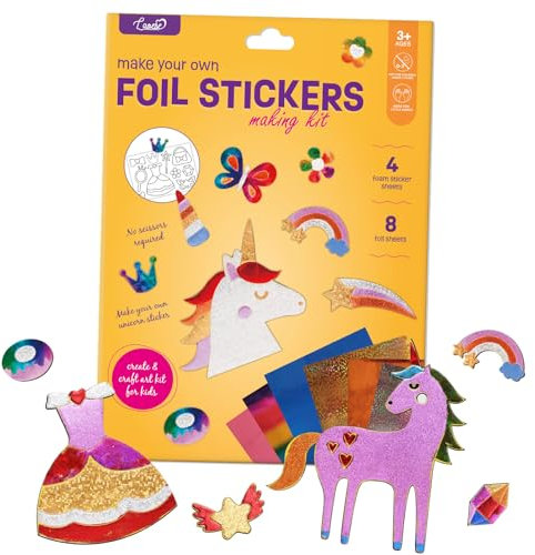 LAOESE Bastelset Folienspaß Aufkleber - Kreativ Basteln für Mädchen, Schmutzfreie Kunst für Kinder, Spielzeug ab 4 Jahren, Geschenk 4-8 Jahre Geburtstag