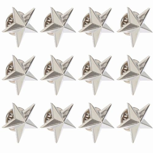 Étoile Insigne Épinglettes,20mm,Étoile Insigne Mini Brooches,Étoile Badge Épinglette Pentagramme,Badge étoile,Pins Pentagramme Petite,Broche étoile,punk en Métal pour vêtements, Sacs(12Pcs)