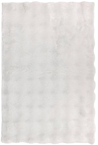 Atmosphera - Tapis Fausse Fourrure 3D zephy Blanc 90x60cm