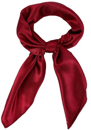 1 Stück Halstuch Damen Seidentuch 60 X 60 cm Silk Scarf Kopftuch Große Quadratische Schals Seidentuch Haare für Damen Elegant Seidentuchs Haartuch Halstuch Haarschmuck Taschentuch-Rot