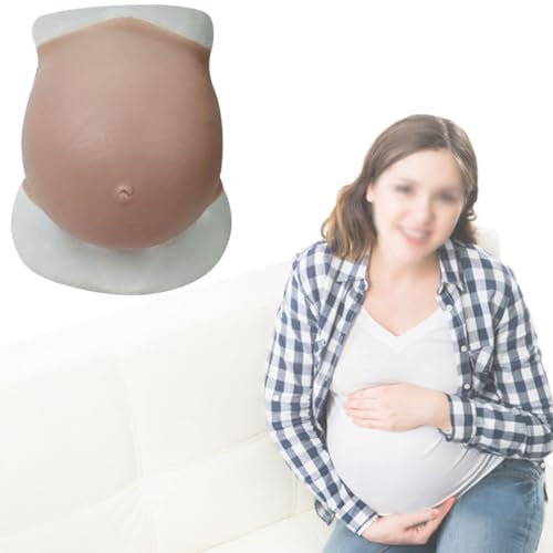 Schwangerschaft Fake Belly - Realistischer Vollsilikon Künstlicher Bauch für 3-10 Monate, Ideal für Schauspieler & Schauspielerinnen, Filmrequisiten - Weiches und lebensechtes Design