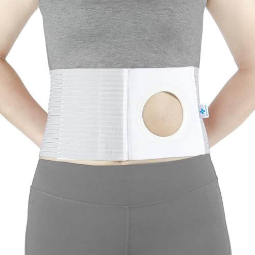 NIdreamCE Cintura per stomia da uomo e donna，Cintura per ernia ostomica supporto medico per stomia, ileostomia, cintura di supporto in vita，con apertura da 8 cm (M)