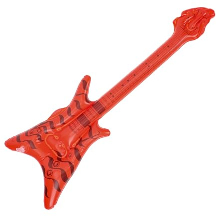 Angoily Decorazioni per Feste Anni Chitarra Gonfiabile in Spesso Strumento Musicale Decorativo Accessorio per Feste Hip Hop Facile da Gonfiare e Trasportare Colore Casuale