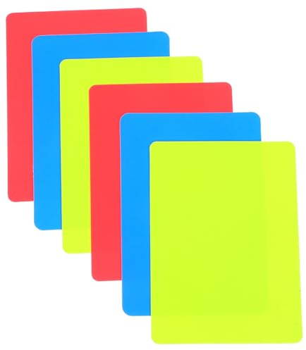 FOMIYES Tarjetas de Juego de Árbitro de Fútbol y Otros Deportes, Set de 6 Tarjetas en PVC Engrosado Colores Rojo, Amarillo y Azul para Árbitros en Competiciones Deportivas