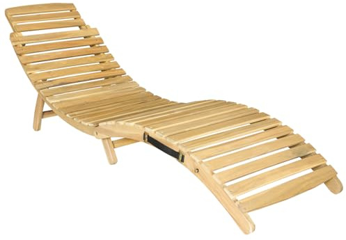 Bain de soleil pliant en acacia KOMODO – Transat extérieur en bois