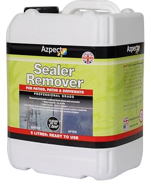Azpects - 5L Sealer Remover. Stone, Concrete Paving And Driveway Sealer Coating Remover Liquid Cleaner For Stone And Concrete. Can Also Be Used As Varnish Remover And Paint Stripper