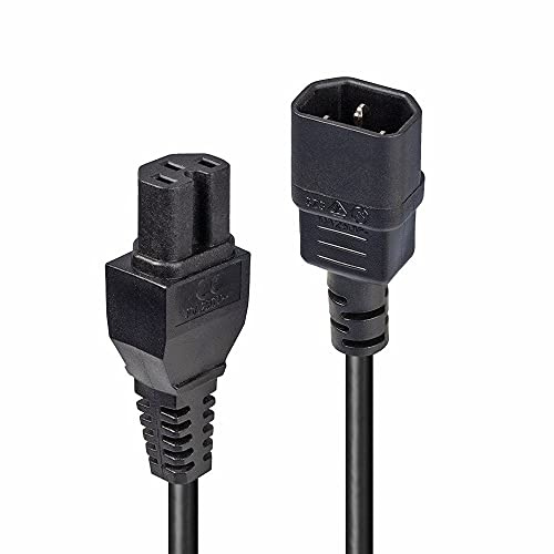 Lindy 2m Hot Conditioned Extension Cable - IEC C14 to C15 Power Lead