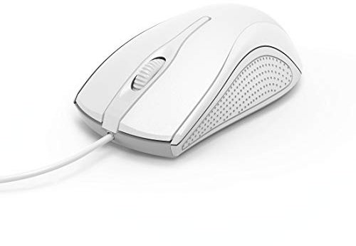 Hama Computermaus mit Kabel (Maus mit 3 Tasten für PC, Laptop und Notebook, geeignet für Rechts- und Linkshänder, 1000 dpi, Betriebssysteme: Windows 11/10/8/7/Vista/XP, MAC OS 10.10 oder höher) weiß