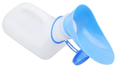 Urinarios unisex, portátil, a prueba de derrames, reutilizable, botella grande para orinar con manguera, tapa de rosca, cepillo de limpieza, recipiente grueso para orinal femenino, tarro para coche,