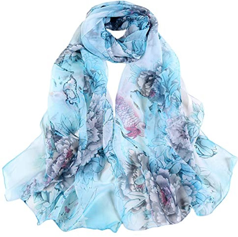 FAIRYGATE Halstuch Damen Seide Seiden Tuch Hochwertiger Schal für Damen Mädchen Seidentuch Seidenschal weiche elegante Chiffon Stola Frühling Sommer Herbst Winter A4421